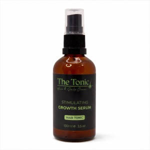 Stimulating Growth Serum bottle on display
